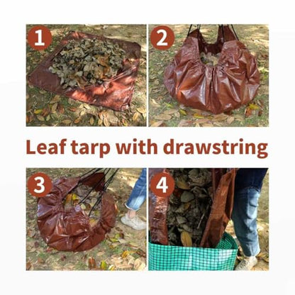 TARPAL 4x4 Feet(2pack) Small tarp with Drawstring Tarp Waterproof Brown - size: 4x4 Feet (2pack)-Finished size