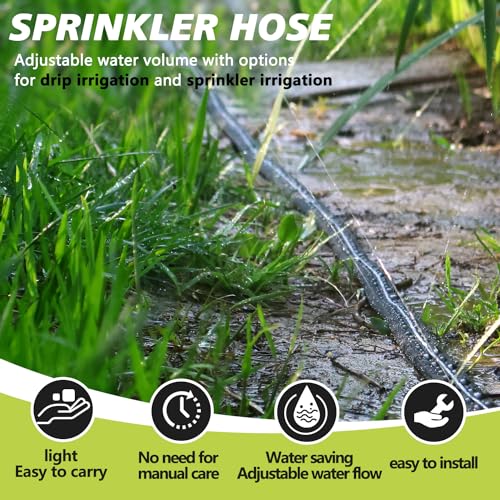 Sprinkler Hose with Holes 75 Ft (25ft 3pack) for Garden Watering - size: 75 ft (25ftx3pack)