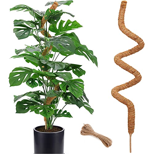 60 Inch Moss Pole for Plants Monstera, Tall Bendable Moss Poles for Climbing Plants Indoor, Large Handmade Plant Pole Sticks, Coco Coir Plant Support Stakes for Potted Plants, Pothos - color: 1 × 60 Inch