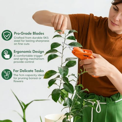 Mini Pruner Pro – 0.4" Precision Snips with Protective Flip Cover