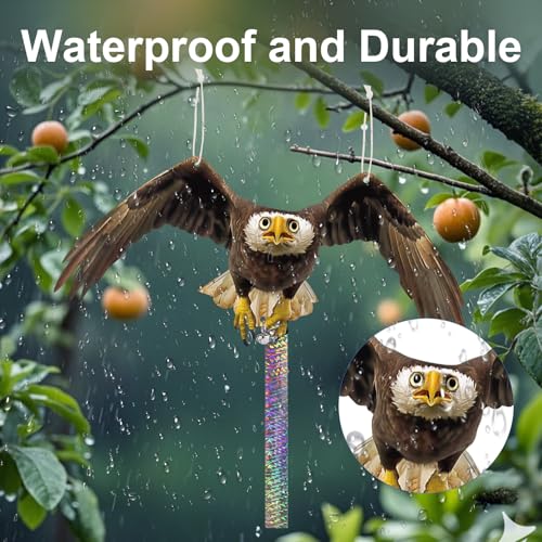 Fake Owl to Keep Pigeon Away from Balcony 2PCS Flat Garden Owl Pigeon Scare Devices Hanging Hawk with Reflective Tape Plastic Owls to Scare Woodpecker for Tree Outdoor Porch Patio Roof Windows - color: Black 2pcs