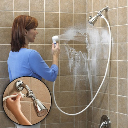 Rinse Ace Snap 'N Spray Quick-Connect and Detachable Shower Hose with On/Off Sprayer, White, 6-Foot