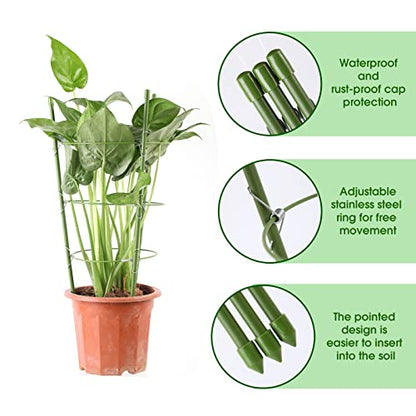 8 Pack Tomato Cage, 18 inches Plant Support Cages for Garden, Upgrade Garden Plant Stakes with Adjustable Rings, Plants Trellis for Tomato, Flower, Climbing Plants, with Twist Tie