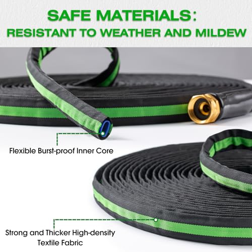 25FT Lightweight Super Flexible Garden Hose - color: black-green, size: 25 FT