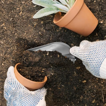 Toddmomy Garden Hand Trowel Stainless Steel Garden Scooper Lightweight Ergonomic Shovel for Digging Transplanting Weeding Planting Indoor Outdoor Container Gardening