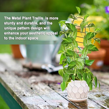 17.5 inch Small Trellis for Potted Plants, Metal Plant Trellis Indoor - color: Ladder-Metal