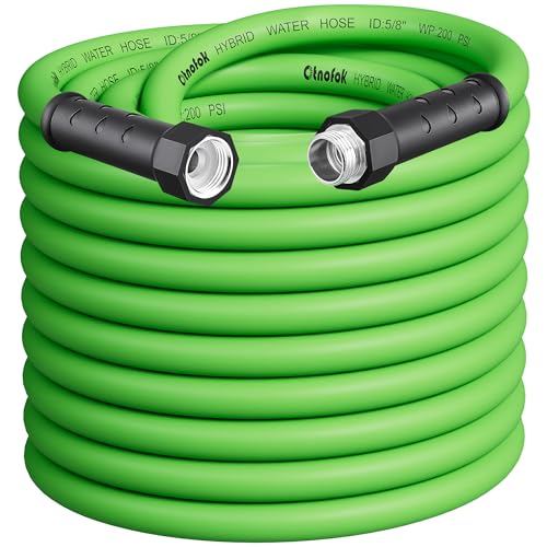 Rubber Garden Hose 75 ft, 5/8" Lightweight Water Hose, Aluminum Fittings - size: 75ft