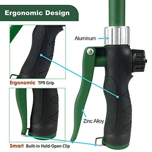 Heavy Duty 28 Inch Watering Wand with Pivoting Head, Adjustable Garden Hose Water Sprayer Wand with Ergonomic Handle, Spray 6 Watering Patterns, Perfect for Watering Seedling Beds, Flowers - size: 28 Inch