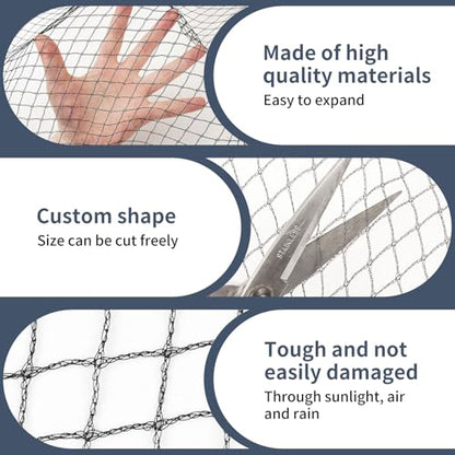 Garden Netting,7.5ft x 65ft Black Bird Netting Heavy Duty,Rabbit,Squirrels,Anti Birds,Larger Bees,Deer,Chicken,Cardinals，Animal Fencing for Fruit Tree & Vegetable Garden - size: 7.5ft x 65ft