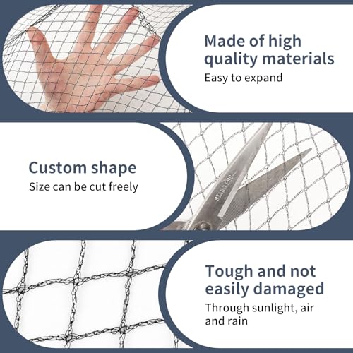 Garden Netting, 15ft x 50ft Black Bird Netting Heavy Duty,Rabbit,Squirrels,Anti Birds,Larger Bees,Deer,Chicken,Cardinals，Animal Fencing for Fruit Tree & Vegetable Garden - size: 15ft x 50ft
