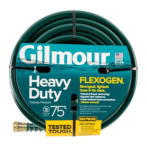 Gilmour 864751-1001 75ft Heavy Duty Flexogen Garden Hose, 5/8" Diameter - size: 5/8" x 75'
