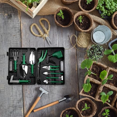 HARFINGTON 1Set Garden Tool Set 10Pcs Plastic Gardening Planting Tools Kits - color: Green