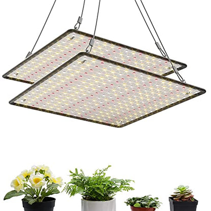 2 Pack LED Grow Light Panel 200W Lamp for Indoor Plants, Sun Like with White Blue Red UV IR LEDs for 4x4ft Coverage Grow Tent Greenhouse Veg and Bloom Seedlings Hydroponics - color: Sunlight