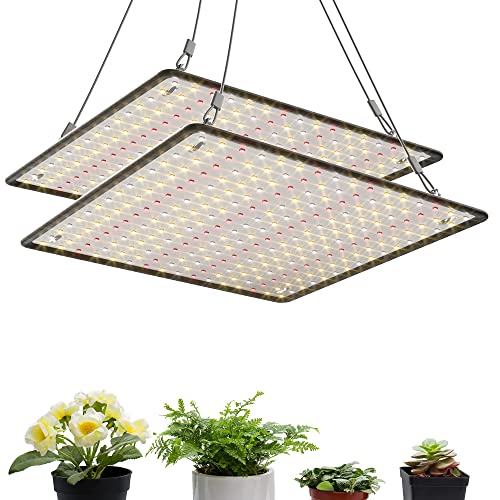 2 Pack LED Grow Light Panel 200W Lamp for Indoor Plants, Sun Like with White Blue Red UV IR LEDs for 4x4ft Coverage Grow Tent Greenhouse Veg and Bloom Seedlings Hydroponics - color: Sunlight