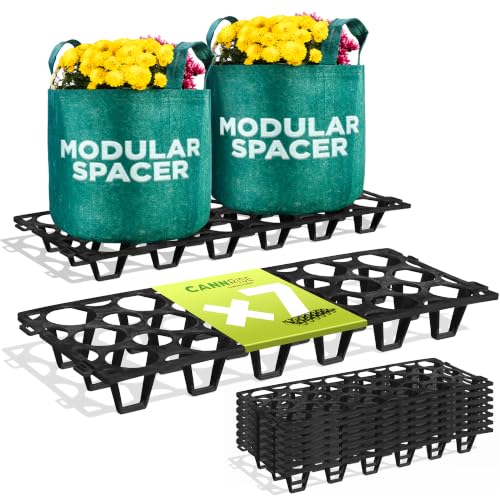 Plant Stand Outdoor – Plant Riser 7 Pack for Pots, Planters & Grow Bags | Heavy-Duty UV-Resistant Elevated Pot Stand for Drainage, Airflow, Root Health & Cleaner Patios – 19.7x7.5x2.4 in (Black) - color: Modular Black, size: 7 Pack