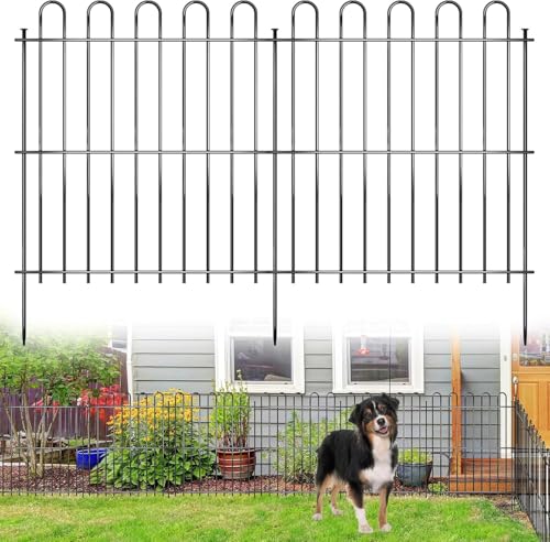 25 Panels Decorative Garden Fence, 50ft X 32in Rustproof Metal Animal Barrier Fence, No Dig Fence Garden Fence, Arched Flower Bed Edging Ornamental Wire Border Fencing for Outdoor Yard, Patio Decor - size: 25 Panels, 32in X 50ft