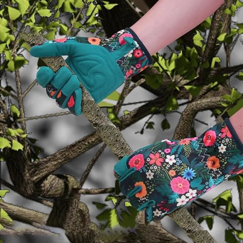 Garden Gloves for Women Thick for Gardening, Working (Green)