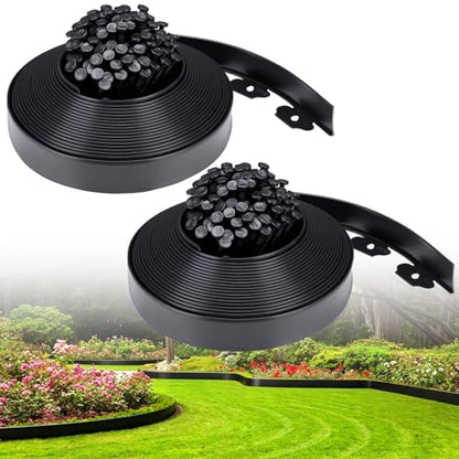 Landscape Edging, 2IN x 100FT Plastic Garden Edging Borders - size: 2IN x 100FT