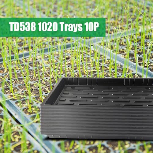 RooTrimmer 10 Pack 1020 Seed Starter Trays and 10 Pcs 72 Cell Plug Trays, Thick Durable Seedling Plastic Nursery Tray for TD538 1020 Tray Germination (10 Sets) - size: 72 Cells-shallow
