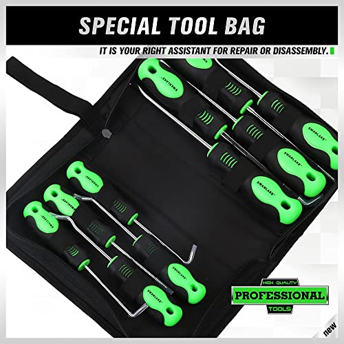 SWANLAKE 10PCS Pick and Hook Set, Pick Tool Set for Car Auto Oil Seal/O-Ring Seal Gasket Pick Mini Hooks Puller Remover (10PCS) - color: 10-piece Short & Sliver Hook