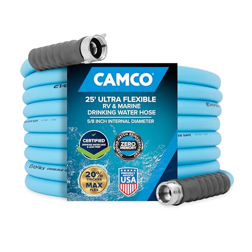 Camco EVOFlex RV Drinking Water Hose, Extra Flexible, 25 Ft, 22591 - size: 25-Foot, style: Durable PVC