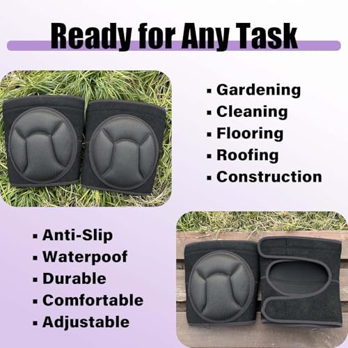 Work Knee Pads for Cleaning, Gardening Adjustable Foam Kneepads, Black XL - color: Black, size: X-Large