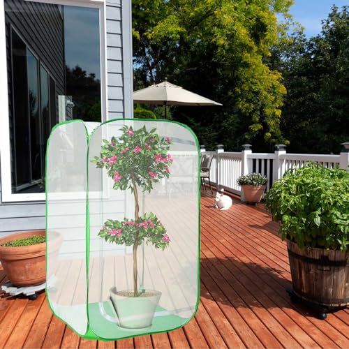 36" Garden Mesh Plant Enclosure Cover, Pop-up Garden Mesh Plant Cover for Pests, Bird and Pest Protection Guard for Fruit, Vegetables, Flowers and Herbs(1Pcs 24x24x36in Having Bottom) - style: 1Pcs 24x24x36in Having bottom