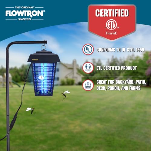 Flowtron Bug Zapper, 1.5 Acre Outdoor, Two 40W UV Bulb, 5600V Zap, Black - color: Black