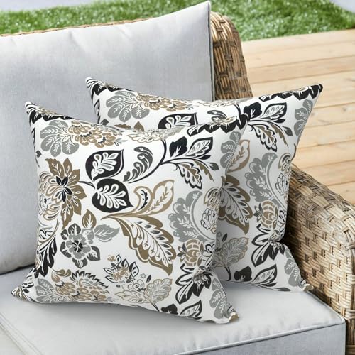 Outdoor 16x16 Inch Throw Pillow Covers Set of 2, Patio Cushion Pillow of Home Furniture Use, Dailey Tan - color: Dailey Tan, size: 16" x 16" (Pack of 2)