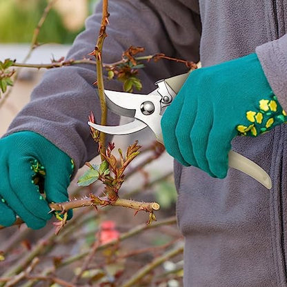 Therwen 12 Pcs Garden Shears Flower Scissors Pruning Shears Floral Garden Clippers Hand Pruners Branch Cutter Gardening Tools for Plants Cutting, Trimming, Fruits Picking (Beige,Bypass) - style: Beige, Bypass