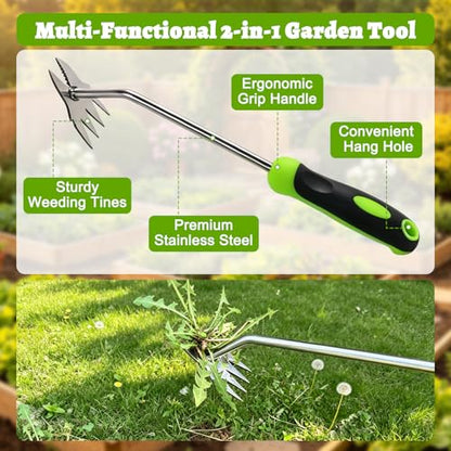 Weed Puller Tool Set, 3-Piece Stainless Steel Garden Weeder Tool Kit, Manual Crack Weeder Crevice Weeding Tool, Hand Weeder Tool for Dandelion, Uprooting Weeding Tools for Garden (Green (3 pcs)) - color: Green (3 pcs)