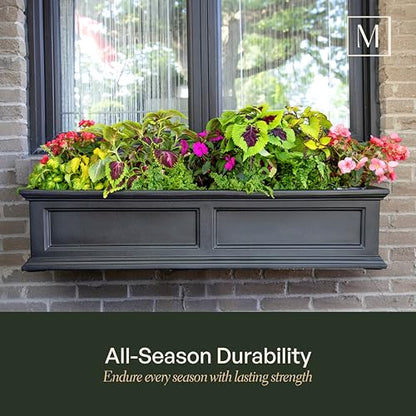 Mayne Fairfield 24in Self-Watering Rectangular Window Box Planter, Gray - color: Graphite Grey, size: 24in
