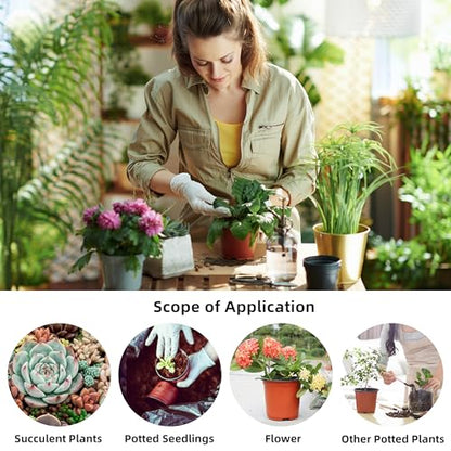 LWWTBS 4" Plastic Plant Nursery Pots 100 Pcs with 100 Labels - size: 4inch