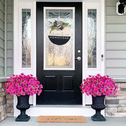 Hrobek Artificial Flowers for Outdoors Faux Petunias Plants UV Resistant - color: Light Purple
