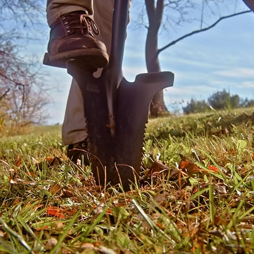 Root Slayer RS225 Long Handle Garden Shovel, Fiberglass Shaft, Black - color: Black, size: XL