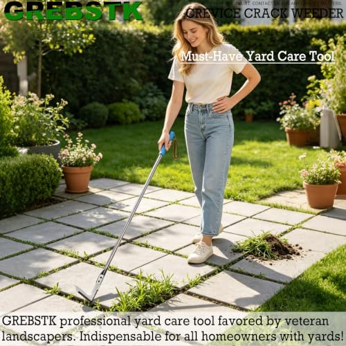 GREBSTK Crack Weeder Crevice Weeding Stainless Steel Sharp Tool, 36 in - size: 36in Crack Weeder