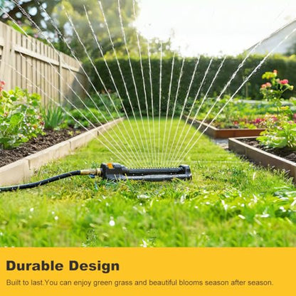 FANHAO Oscillating Sprinkler for Yard, Garden and Flower Beds, Covers Up to 3,600 sq. ft., Durable Lawn Sprinkler with 19 Precision Nozzles, Adjustable Range Watering System