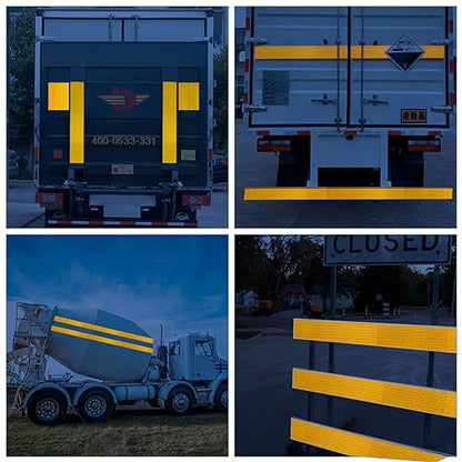 Reflective Tape, Waterproof Self Adhesive Dot Safety Reflector - color: Yellow, size: 4 Inch x 65 Feet