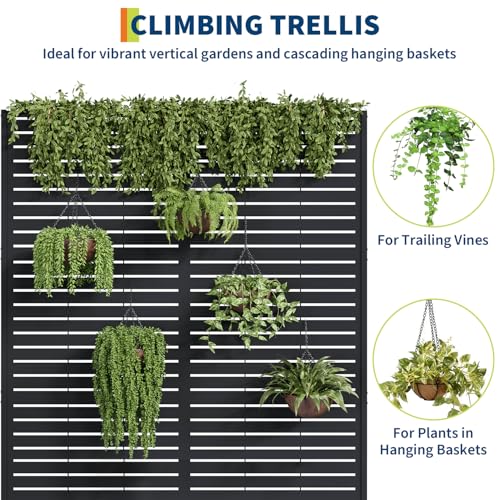 Garvee 71"x47"x16" Metal Planter Box with Trellis for Climbing Plants Vines - color: Lourvered, size: no Wheel