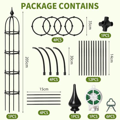 1 Pcs 6.7FT Garden Obelisk Trellis Climbing Plant Support - size: 6.7FT(1Pcs)