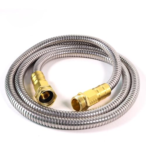 Short Metal Garden Hose 6 ft – 304 Stainless Steel Water Hose Leader, Flexible Hose Extension, Small Lightweight Hose Extender,No Kink Outdoor Hose (6 ft) - size: 6 Feet