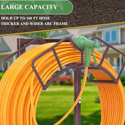 Qatsrin Super Stable Garden Hose Holder, Water Hose Reel holds 160ft Bronze - color: Bronze