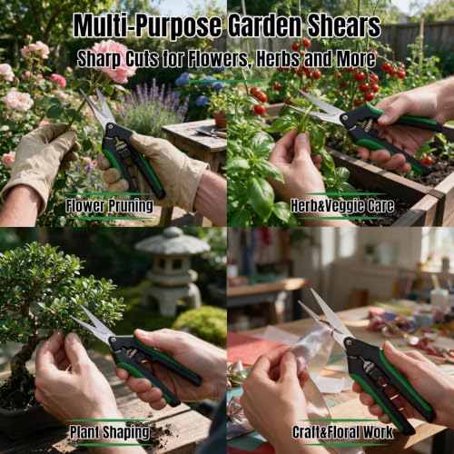 LDK 2 Pack Curved Blades Gardening Hand Pruner Pruning Snip - color: Green