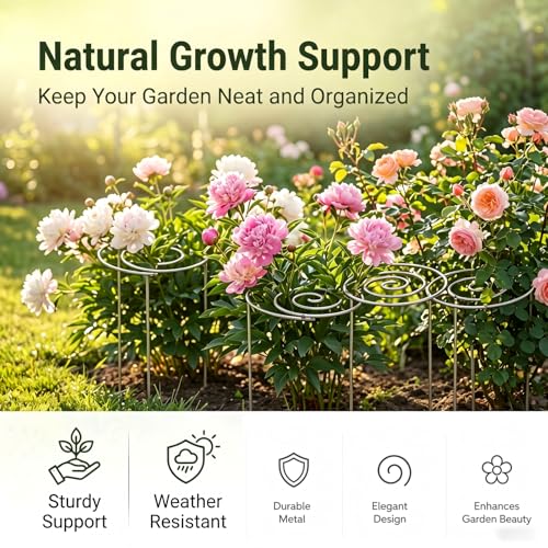 Peony Cages and Supports, Plant Support Garden Stakes, Peony Plant Support - color: M(15.7in)
