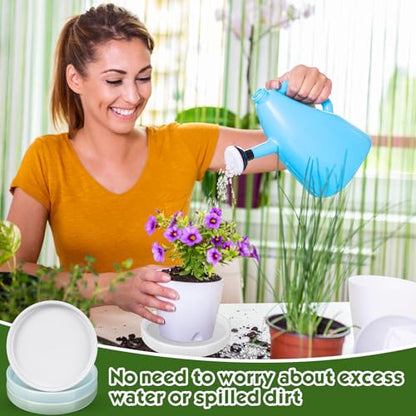 Zubebe 3 Pcs 7 Inch Ceramic Plant Saucers Round Plant Pot Water Trays - size: 7 Inch