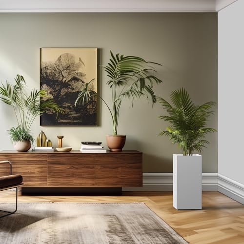Kante Accent Column Square White Concrete Planter 23.6" H, Outdoor - color: Pure White, size: 23.6" H