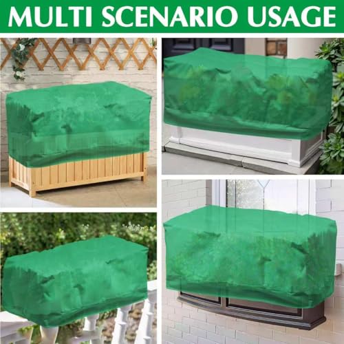 2 Pack 59" x 35" x 17" Upgraded Insulation Raised Garden Bed Cover with Thermal Aluminum Film Liner, Rectangular Plant Covers Freeze Protection Outdoor Winter Plants Frost Covers Blanket - color: Green