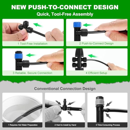 1/4 Inch Adjustable Drip Irrigation Emitters, Push-in 360° Drip Emitters for 1/4" Tubing, Adjustable Flow Watering Drippers for Garden & Greenhouse, 18 Pack - style: 1/4 Inch Adjustable Emitters