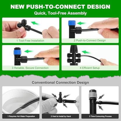 1/4 Inch Drip Irrigation Tee Connectors, Barbed T Fittings for 1/4" Tubing, Quick-Install Leak-Free Splitters for Drip & Sprinkler Irrigation Systems, 18 Pack - style: 1/4-inch tee