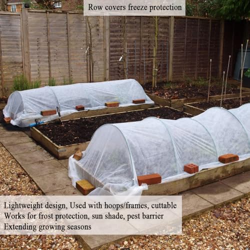 Frost Cloth Plant Freeze Protection, 10x30 Ft Floating Row Cover - size: 10x30 FT